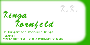 kinga kornfeld business card